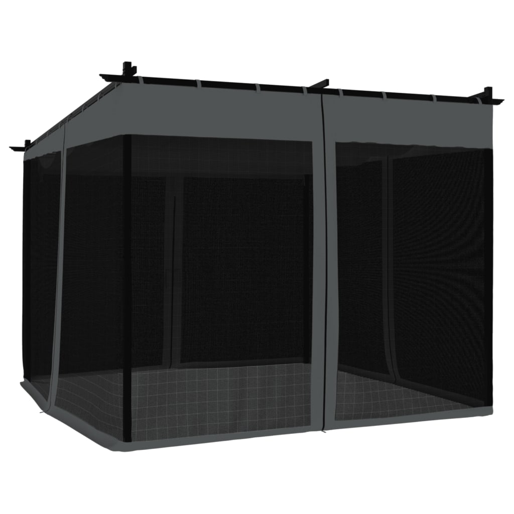 Gazebo con Pareti in Rete Antracite 3x3 m in Acciaio 4003909