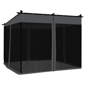 Gazebo con Pareti in Rete Antracite 3x3 m in Acciaio 4003909