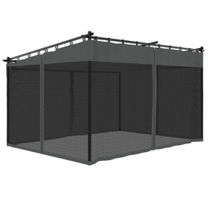 Gazebo con Pareti in Rete Antracite 4x3 m in Acciaio 4003912