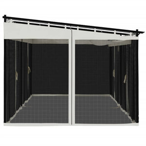 Gazebo con Pareti in Rete Crema 6x3 m in Acciaio 4003914