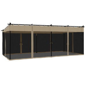 Gazebo con Pareti in Rete Tortora 6x3 m in Acciaio 4003916