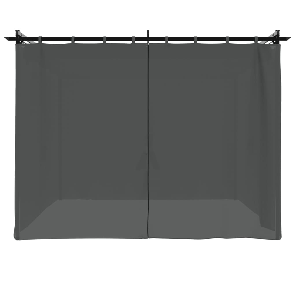 Gazebo con Tende Antracite 3x3 m in Acciaio 4003918