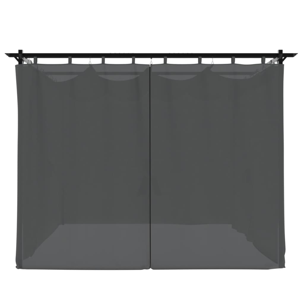 Gazebo con Tende Antracite 3x3 m in Acciaio 4003918