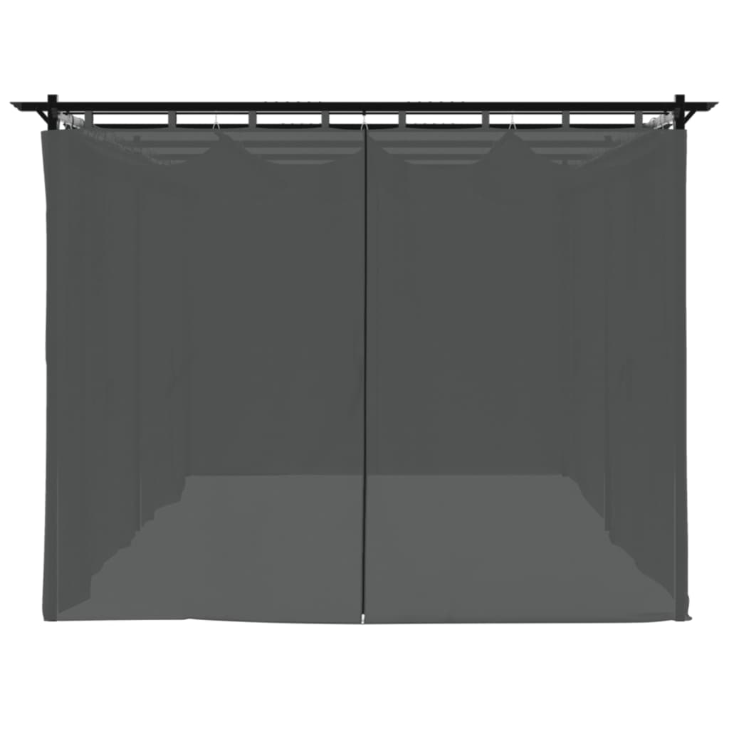 Gazebo con Tende Antracite 6x3 m in Acciaio 4003921