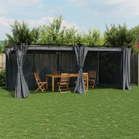 Gazebo con Tende Antracite 6x3 m in Acciaio 4003921