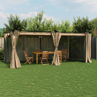 Gazebo con Tende Tortora 6x3 m in Acciaio 4003922