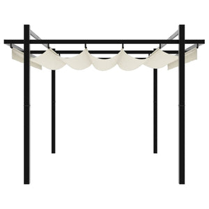 Gazebo da Giardino con Tetto Retrattile Crema 3x3m in Alluminio 4003968