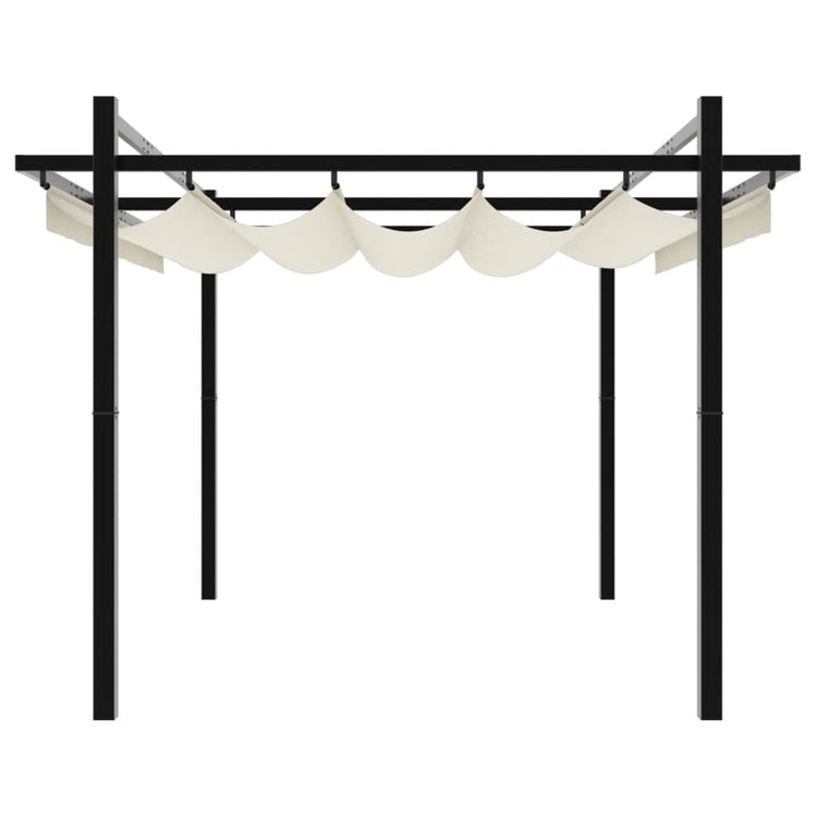 Gazebo da Giardino con Tetto Retrattile Crema 3x3m in Alluminio 4003968