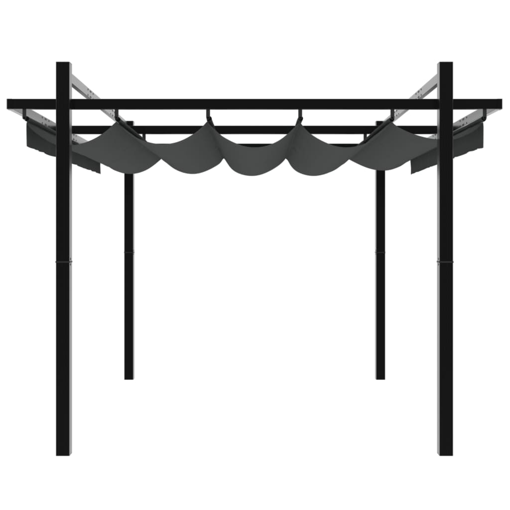 Gazebo Giardino con Tetto Retrattile Antracite 3x3 m Alluminio 4003969