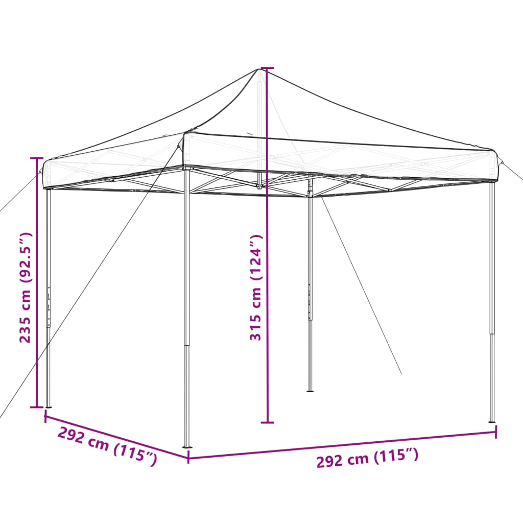 Tenda da Festa Pieghevole Pop-Up Marrone 292x292x315 cm 4004918