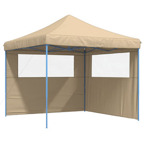 Tendone per Feste Pieghevole Pop-Up con 2 Pareti Beige 4004921