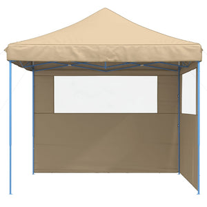 Tendone per Feste Pieghevole Pop-Up con 2 Pareti Beige 4004921