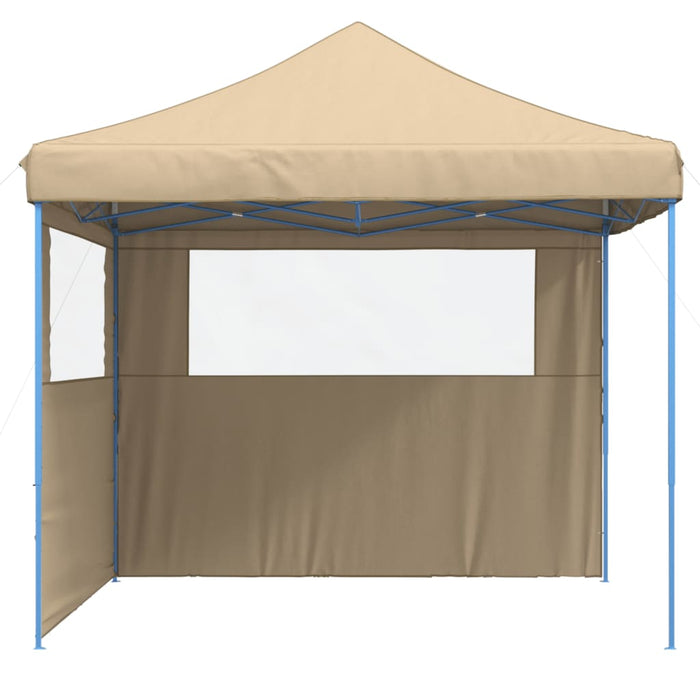 Tendone per Feste Pieghevole Pop-Up con 2 Pareti Beige 4004921