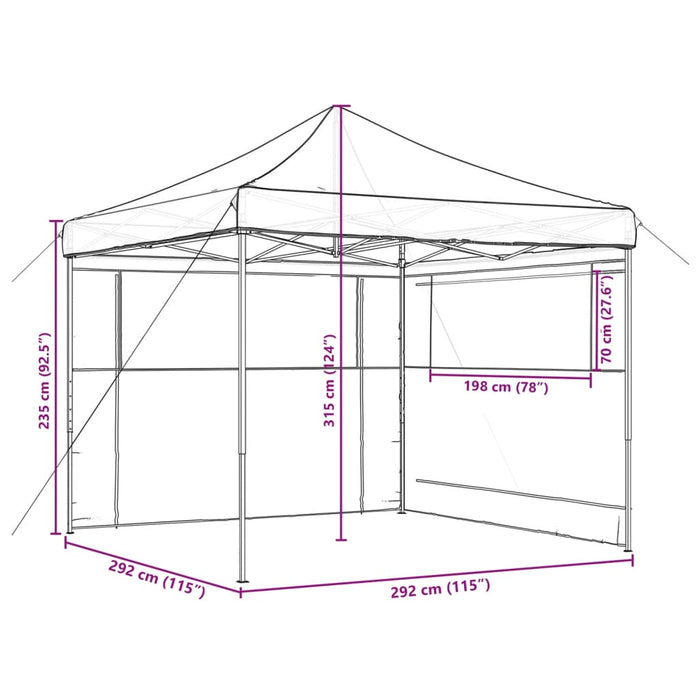 Tendone per Feste Pieghevole Pop-Up con 2 Pareti Arancione 4004922