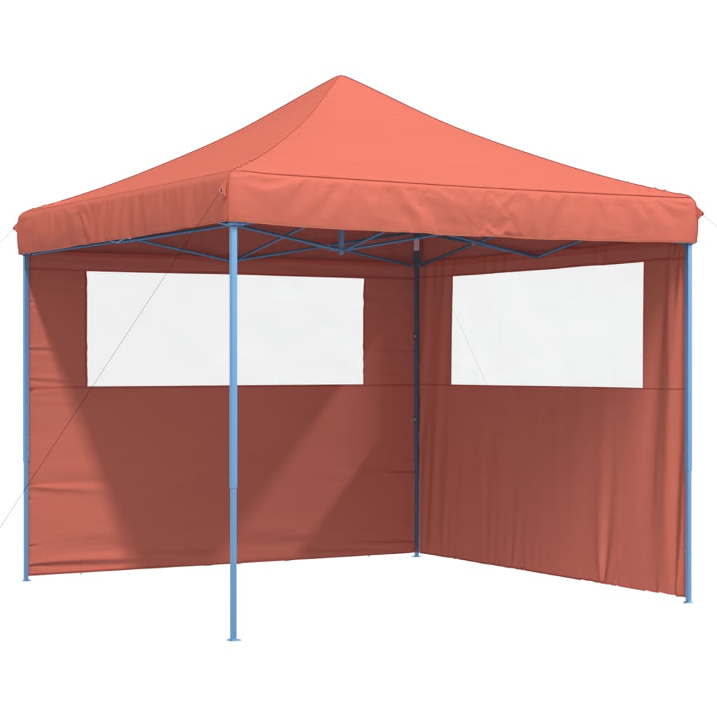 Tendone per Feste Pieghevole Pop-Up con 2 Pareti Terracotta 4004926