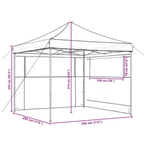 Tendone per Feste Pieghevole Pop-Up con 2 Pareti Terracotta 4004926