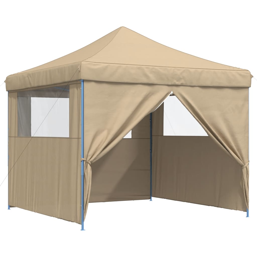 Tendone per Feste Pieghevole Pop-Up con 4 Pareti Beige 4004928