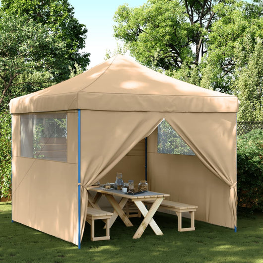 Tendone per Feste Pieghevole Pop-Up con 4 Pareti Beige 4004928