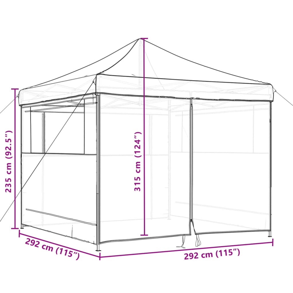 Tendone per Feste Pieghevole Pop-Up con 4 Pareti Arancione 4004929