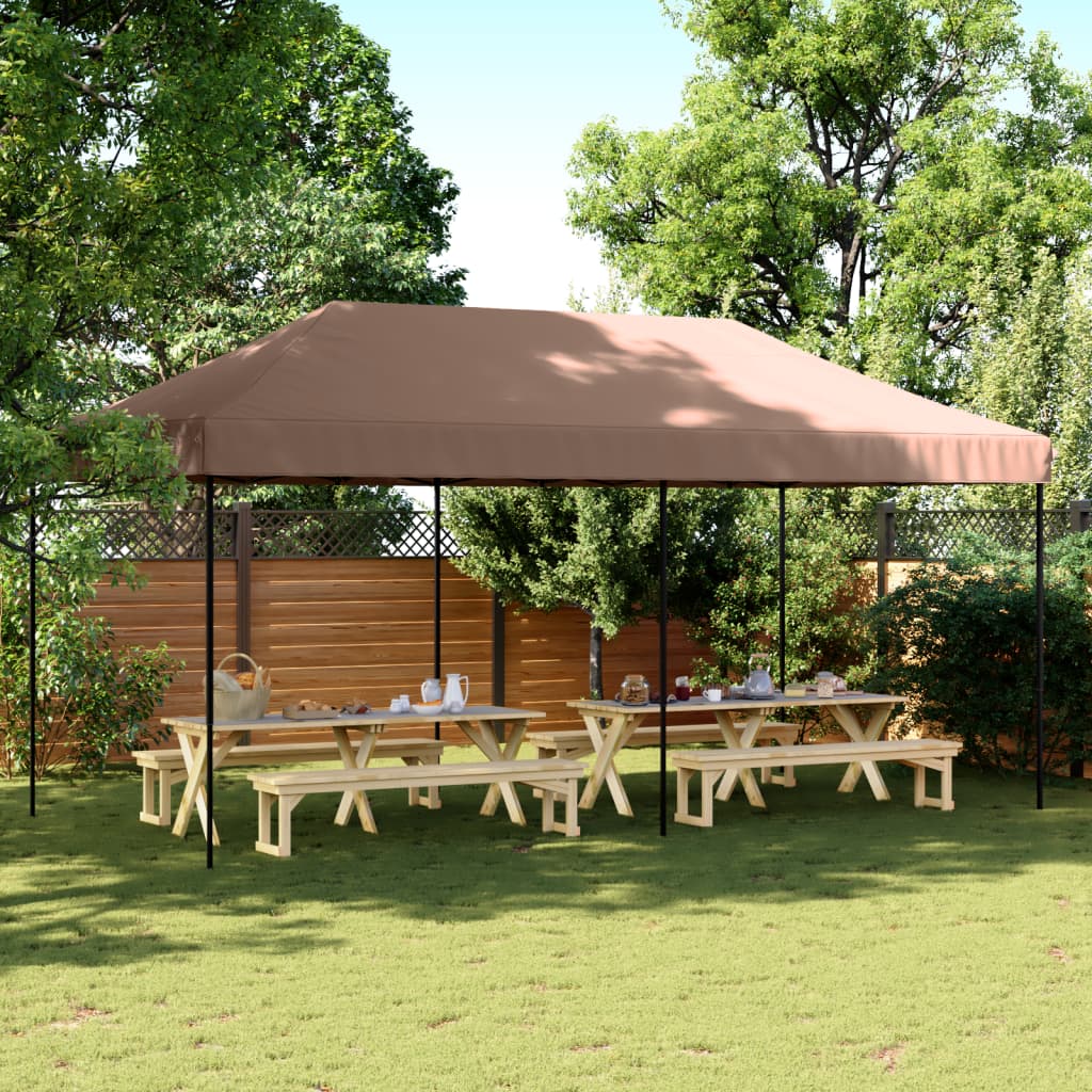 Tenda da Festa Pieghevole Pop-Up Tortora 580x292x315 cm 4004940