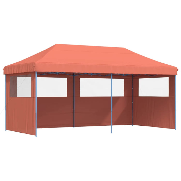 Tendone per Feste Pieghevole Pop-Up con 3 Pareti Terracotta 4004949