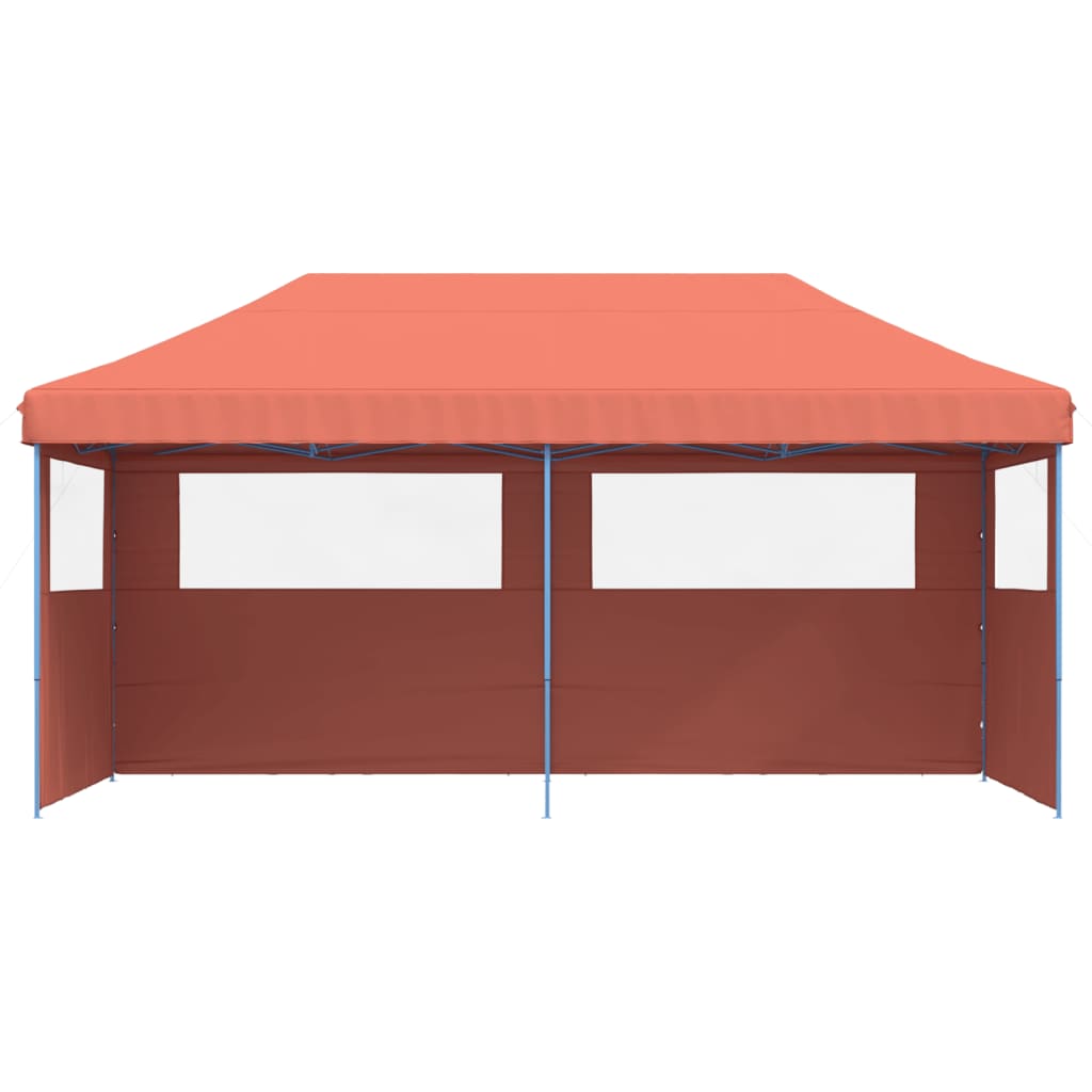 Tendone per Feste Pieghevole Pop-Up con 3 Pareti Terracotta 4004949