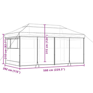 Tendone per Feste Pieghevole Pop-Up con 4 Pareti Verde 4004952