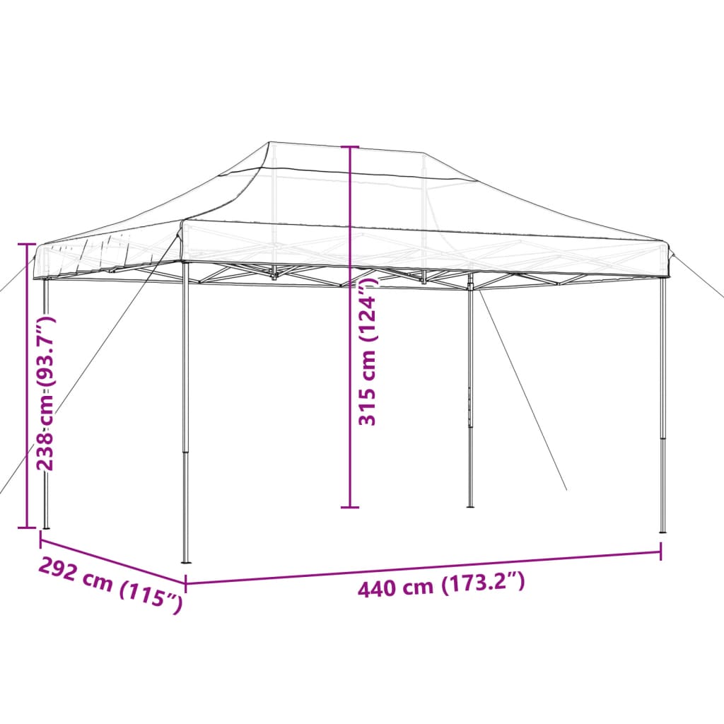 Tenda da Festa Pieghevole Pop-Up Beige 440x292x315 cm 4004959