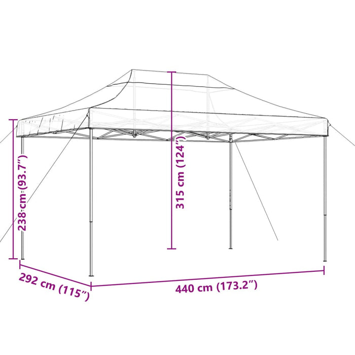 Tenda da Festa Pieghevole Pop-Up Beige 440x292x315 cm 4004959