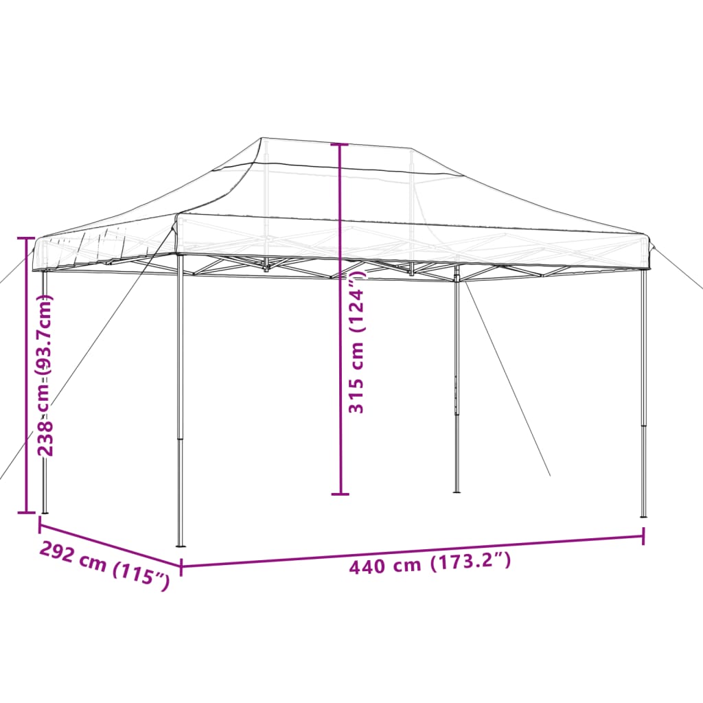 Tenda da Festa Pieghevole Pop-Up Arancione 292x292x315 cm 4004961