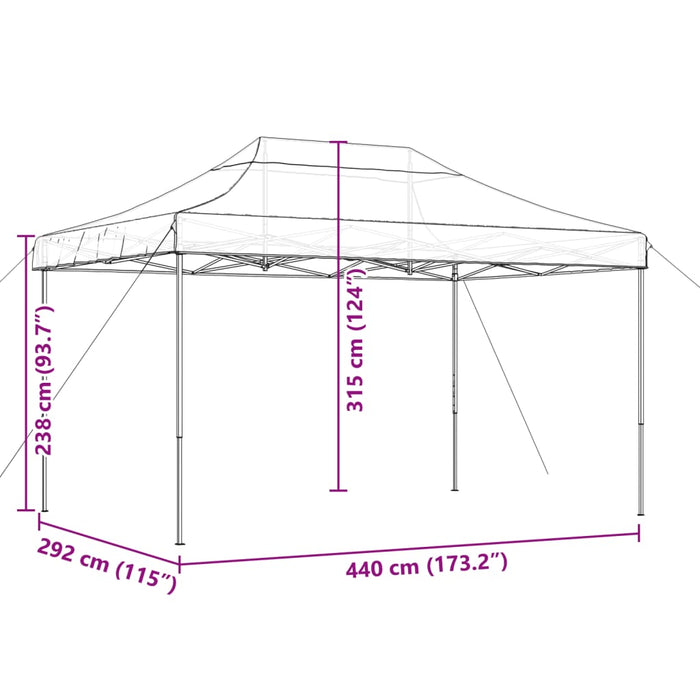 Tenda da Festa Pieghevole Pop-Up Terracotta 440x292x315 cm 4004965