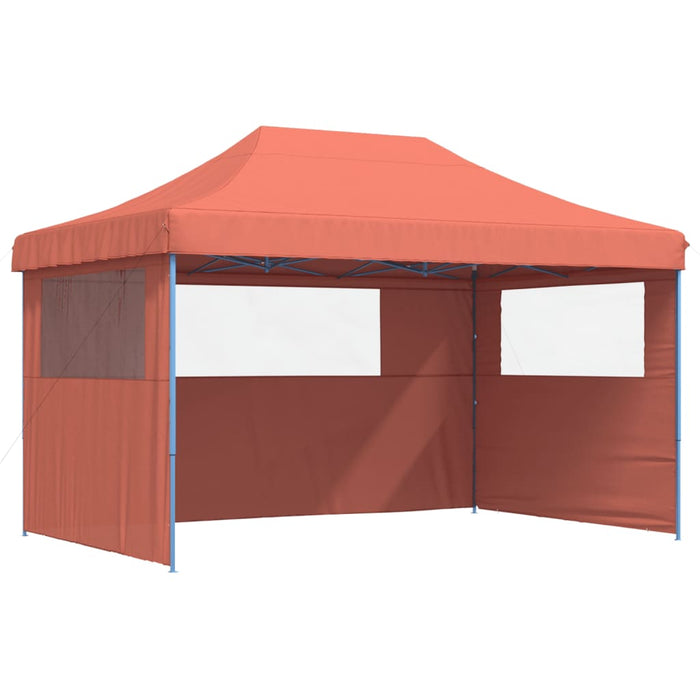 Tendone per Feste Pieghevole Pop-Up con 3 Pareti Terracotta 4004973