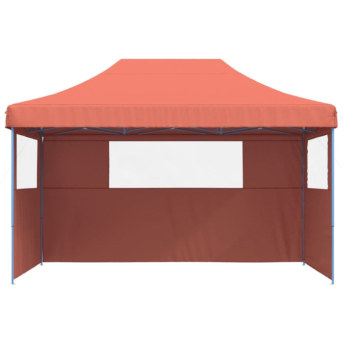 Tendone per Feste Pieghevole Pop-Up con 3 Pareti Terracotta 4004973