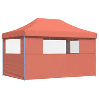 Tendone per Feste Pieghevole Pop-Up con 3 Pareti Terracotta 4004973