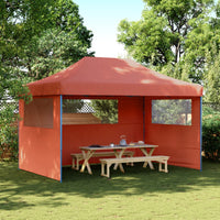 Tendone per Feste Pieghevole Pop-Up con 3 Pareti Terracotta 4004973