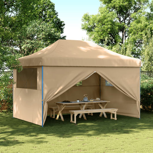 Tendone per Feste Pieghevole Pop-Up con 4 Pareti Beige 4004975