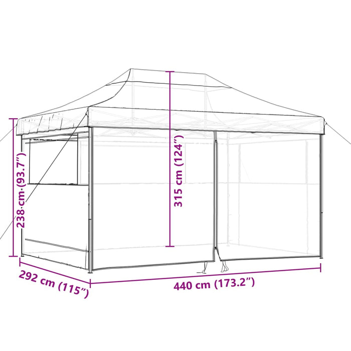 Tendone per Feste Pieghevole Pop-Up con 4 Pareti Verde 4004976