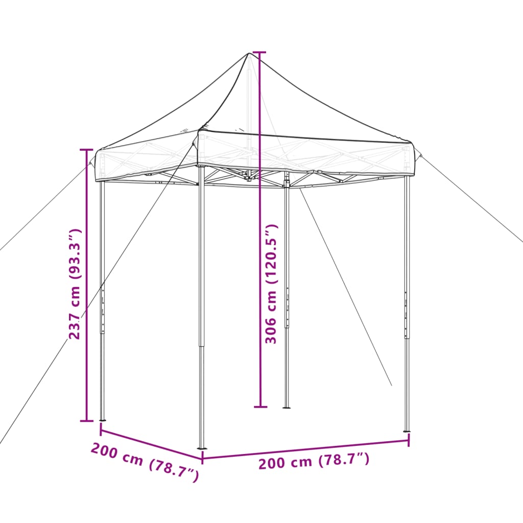 Tenda da Festa Pieghevole Pop-Up Beige 200x200x306 cm 4004983