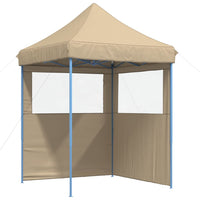 Tendone per Feste Pieghevole Pop-Up con 2 Pareti Beige 4004991