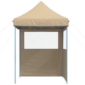 Tendone per Feste Pieghevole Pop-Up con 2 Pareti Beige 4004991