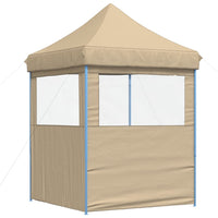 Tendone per Feste Pieghevole Pop-Up con 2 Pareti Beige 4004991