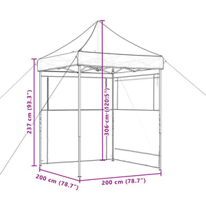 Tendone per Feste Pieghevole Pop-Up con 2 Pareti Beige 4004991