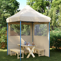 Tendone per Feste Pieghevole Pop-Up con 2 Pareti Beige 4004991