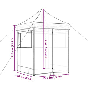 Tendone per Feste Pieghevole Pop-Up con 4 Pareti Beige 4004999