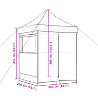 Tendone per Feste Pieghevole Pop-Up con 4 Pareti Marrone 4005004