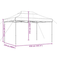 Tenda da Festa Pieghevole Pop-Up Bordò 410x279x315 cm 4005011