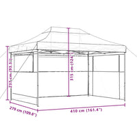 Tendone per Feste Pieghevole Pop-Up con 3 Pareti Verde 4005016