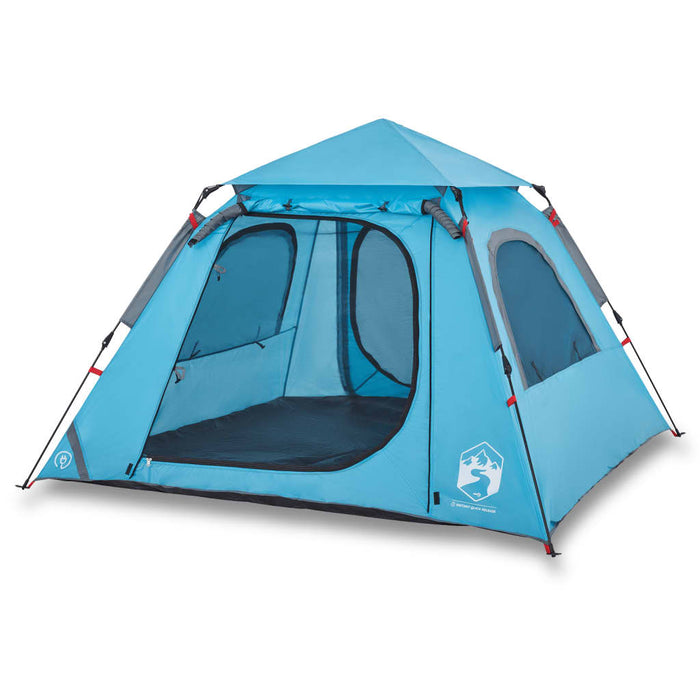 Tenda a Cupola da Campeggio 4 Persone Blu a Rilascio Rapido 4004144