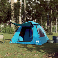 Tenda a Cupola da Campeggio 4 Persone Blu a Rilascio Rapido 4004144