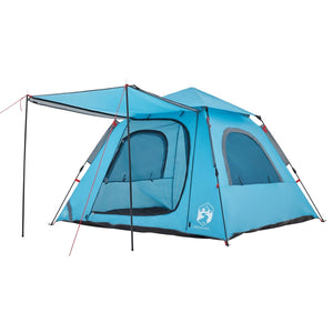 Tenda a Cupola da Campeggio 4 Persone Blu a Rilascio Rapido 4004144